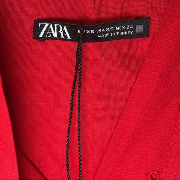 Zara Red Tiered Ruffled Maxi Dress for Wedding Guest - Picture 3 of 11